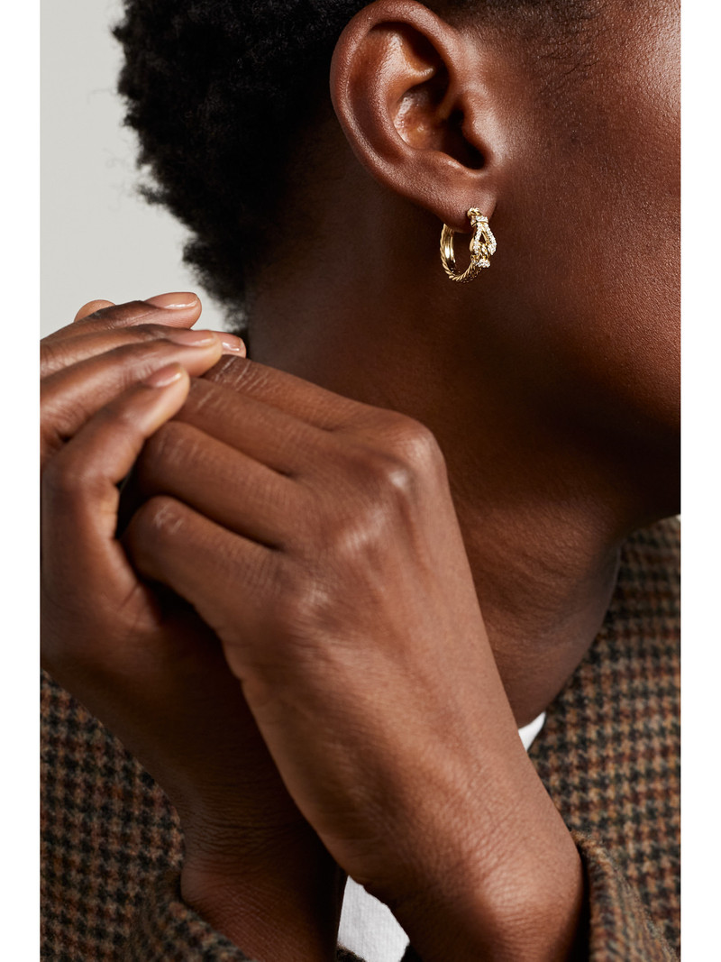 DAVID YURMAN Thoroughbred Loop Hoop 18-karat Gold Diamond Earrings outlook