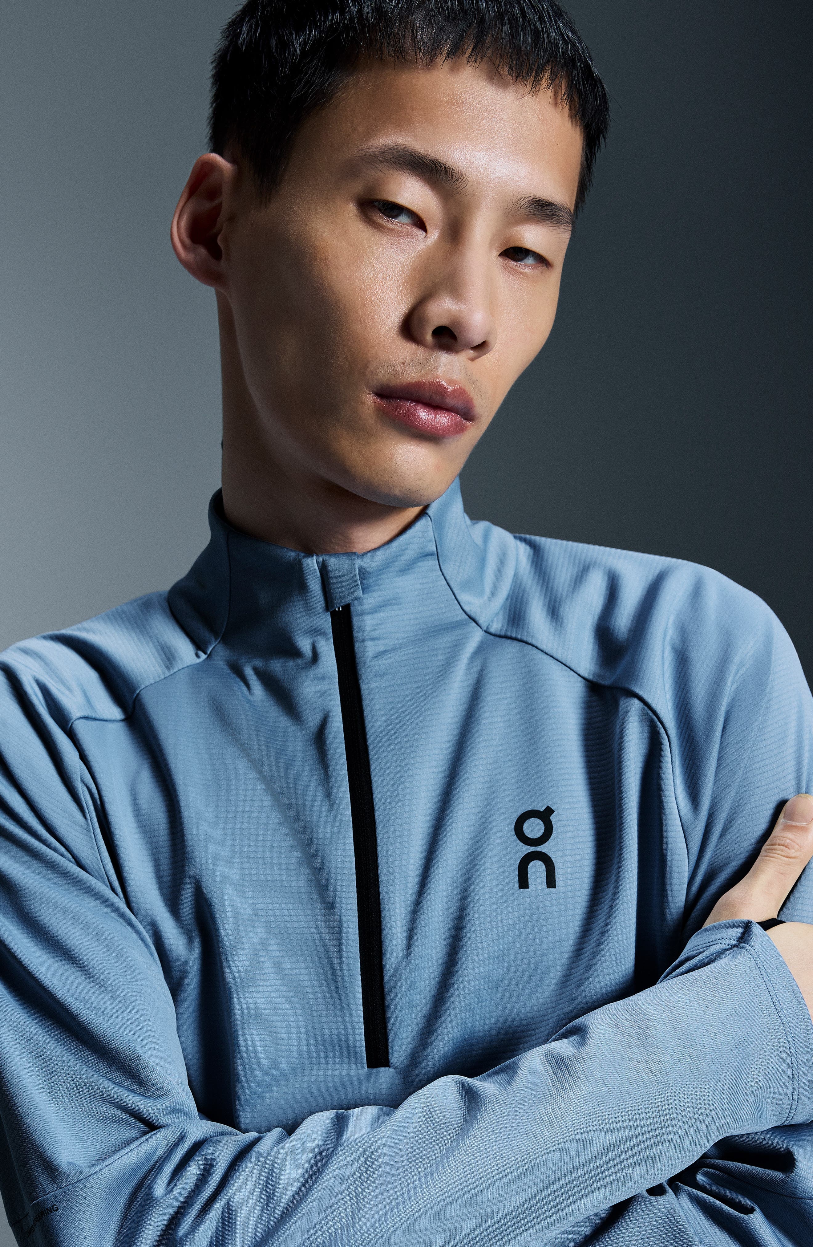On Climate Knit Quarter Zip Running Top in Chambray at Nordstrom - 3