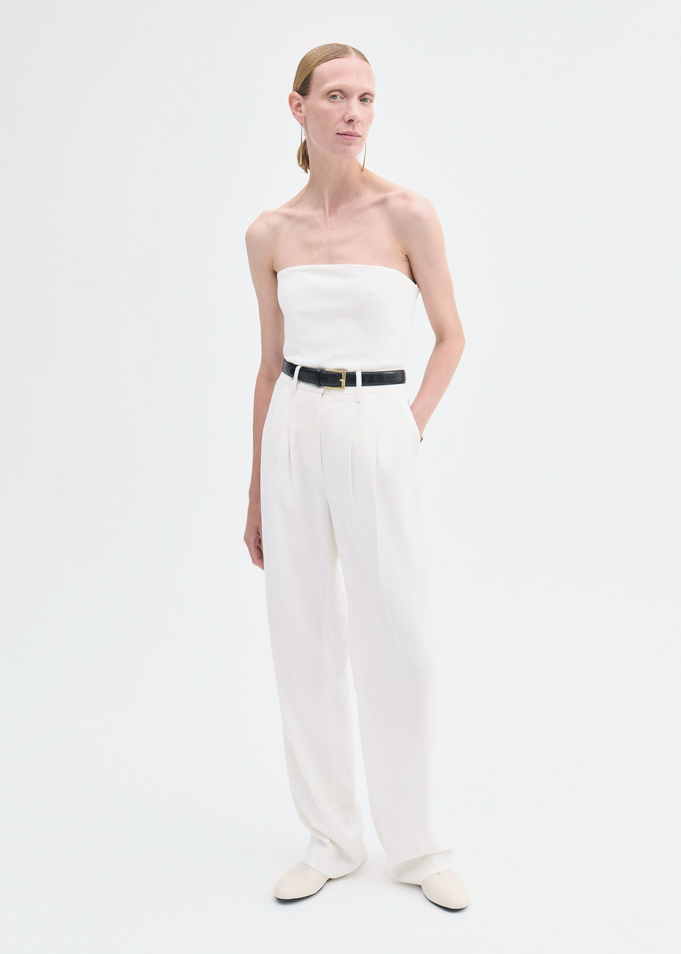 Pleat Front Trouser in Crepe - 2