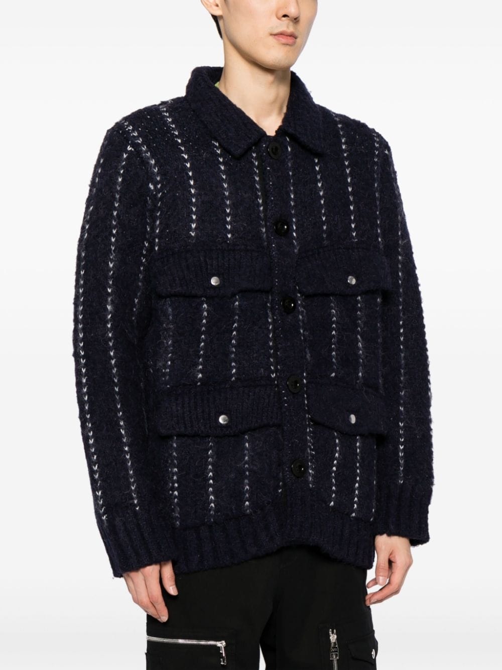 striped bouclÃ© shirt jacket - 3