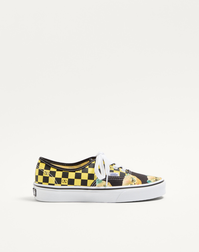 VALENTINO GARAVANI AND VANS LOW-TOP FABRIC TRAINER WITH VLOGO CHECKERBOARD PRINT AND LE CHAT DE LA M 1