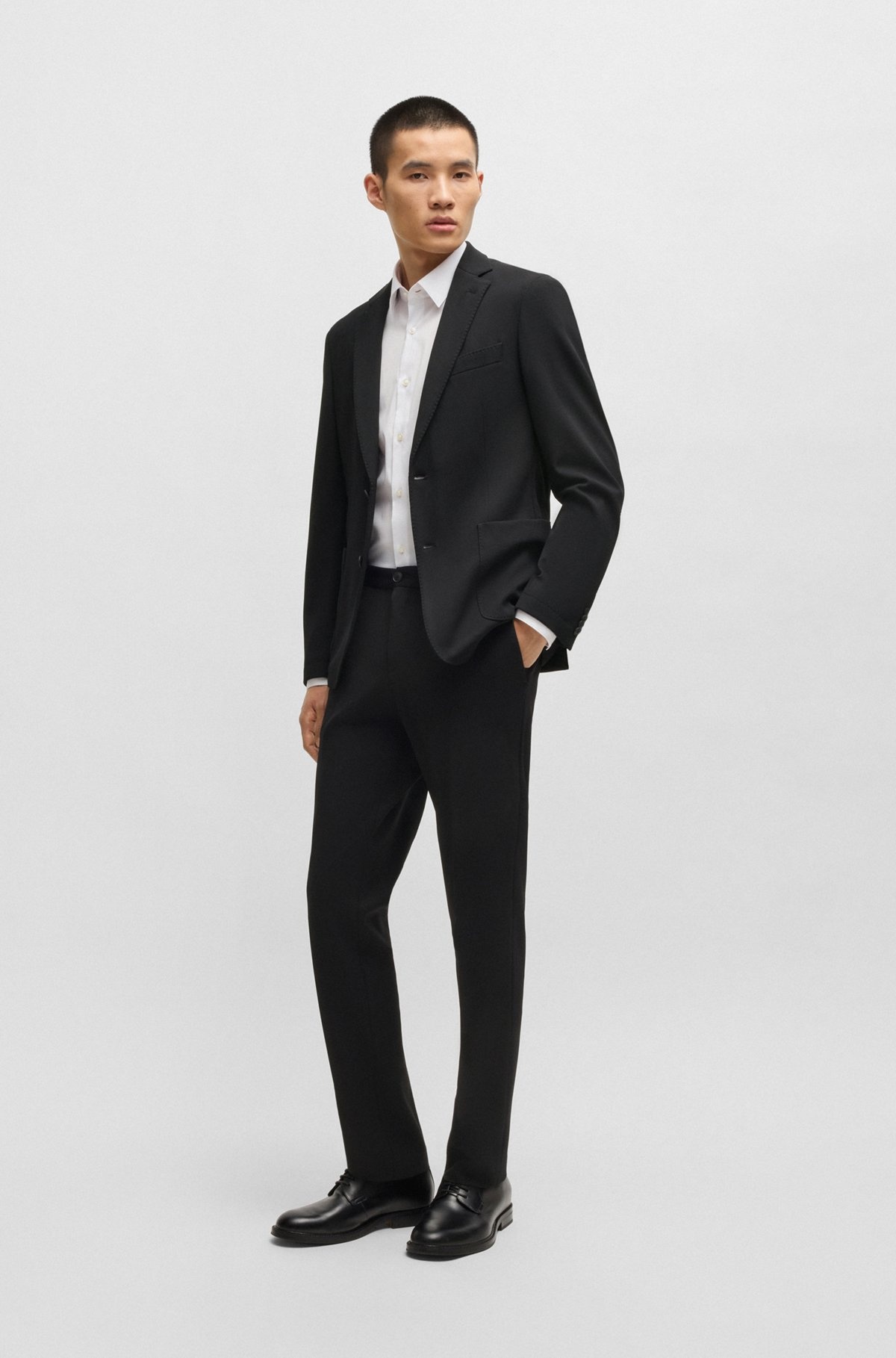 SLIM-FIT TROUSERS IN WASHABLE STRETCH FABRIC - 3