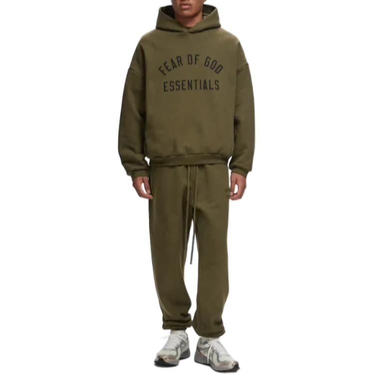 Fear of God Essentials Fleece Hoodie 'Olive' 192BT246254F - 4