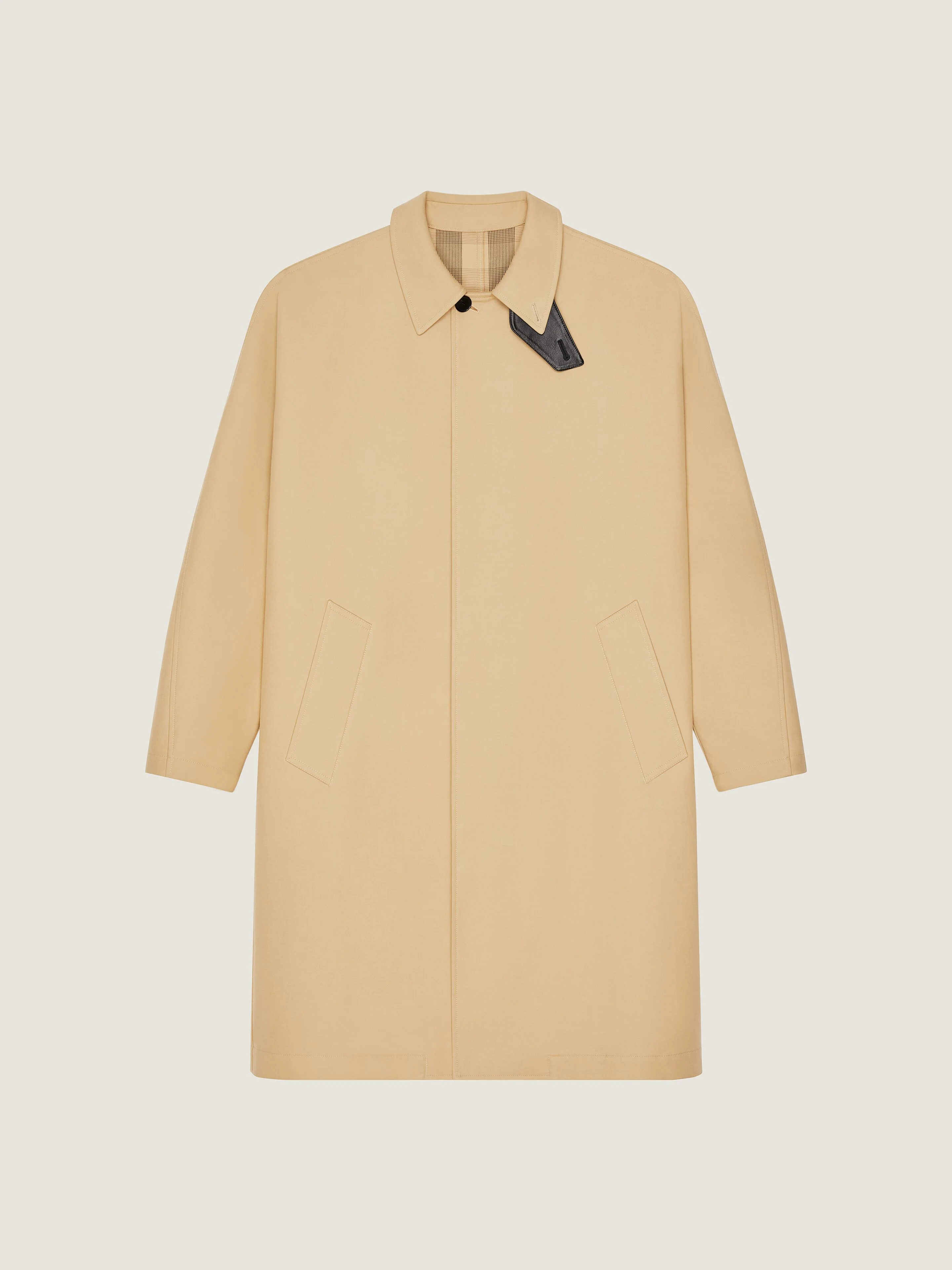 CAR COAT IN COTTON WITH CHECKED REVERSE - 1