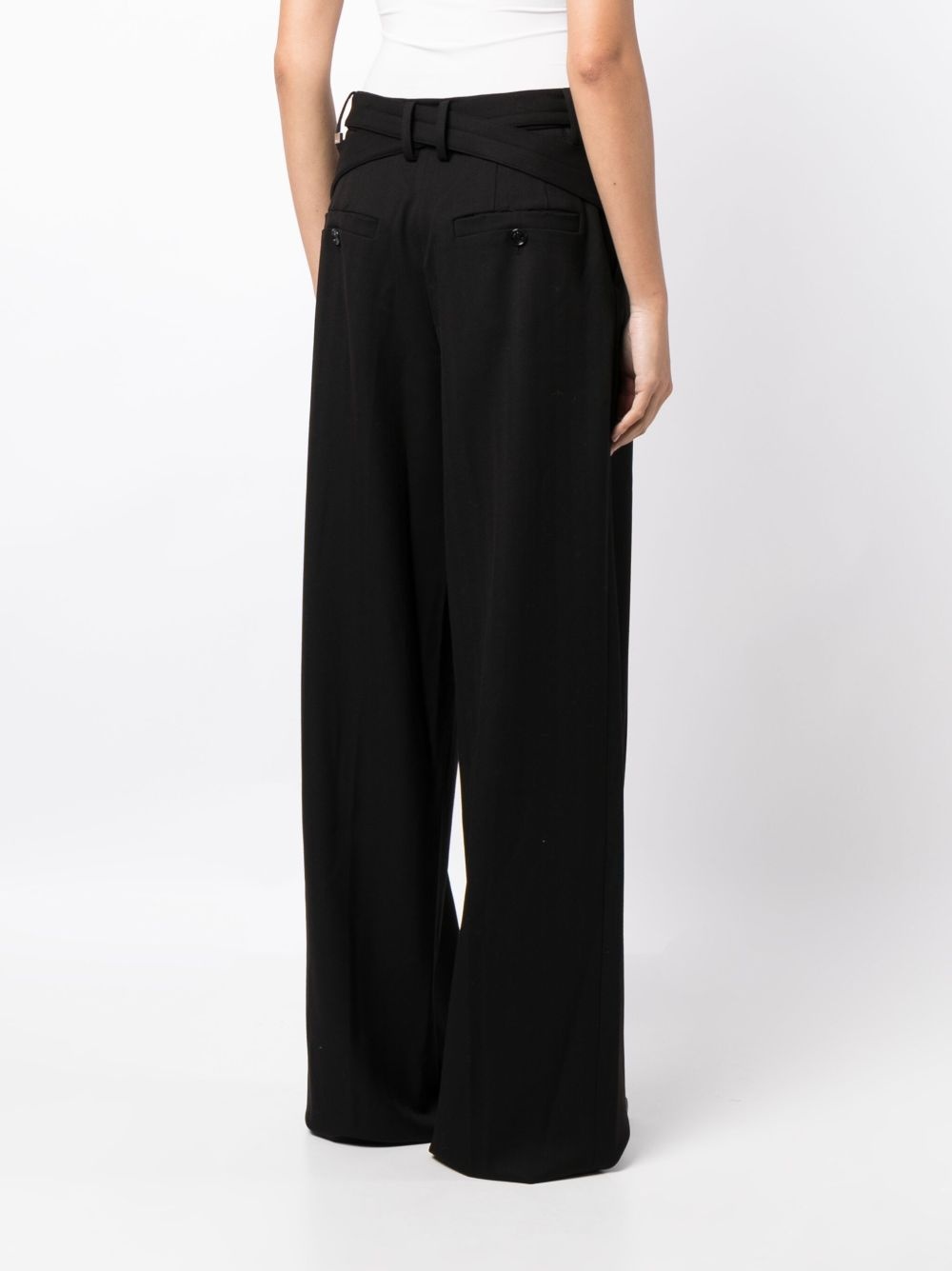 logo-charm pleat-detailing trousers - 4