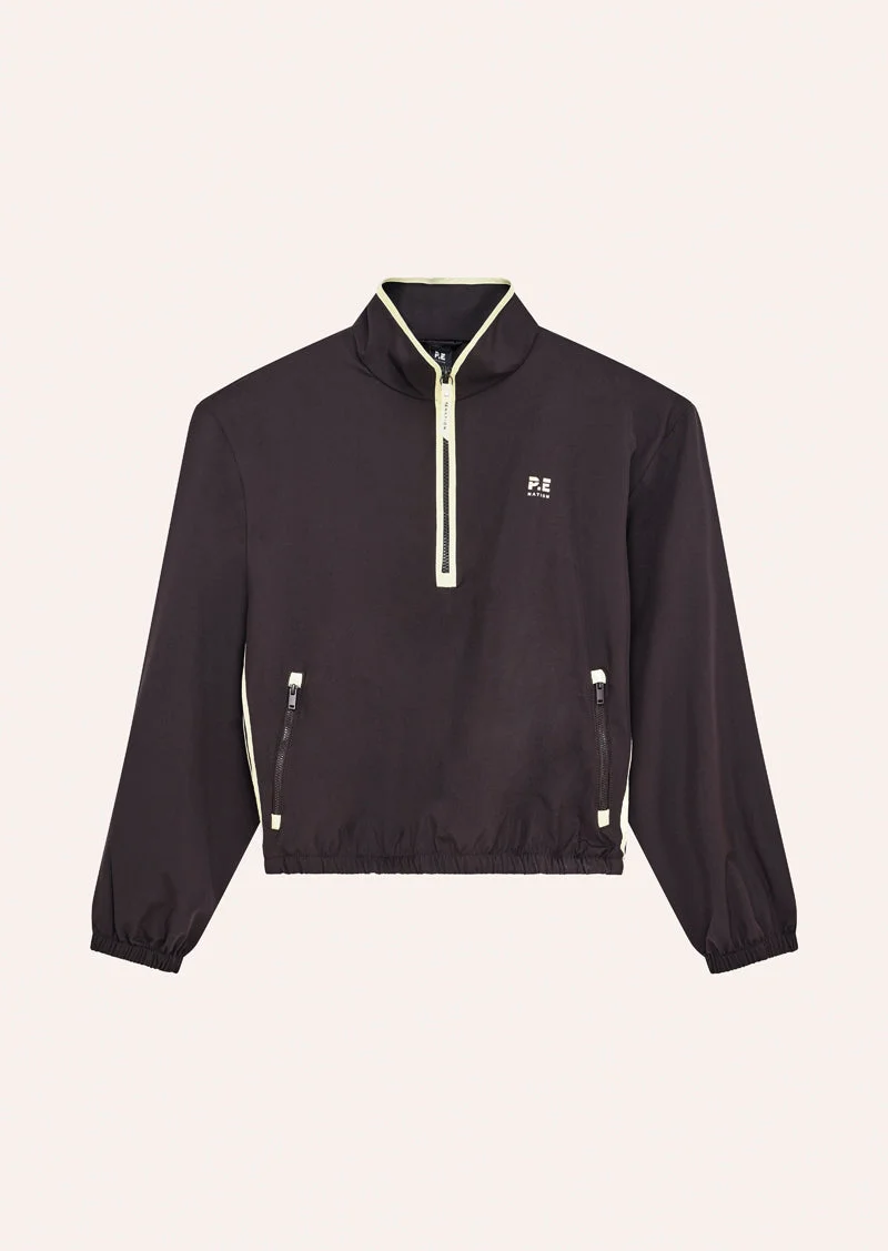 ECHO QUARTER ZIP IN BLACK BEAN - 1