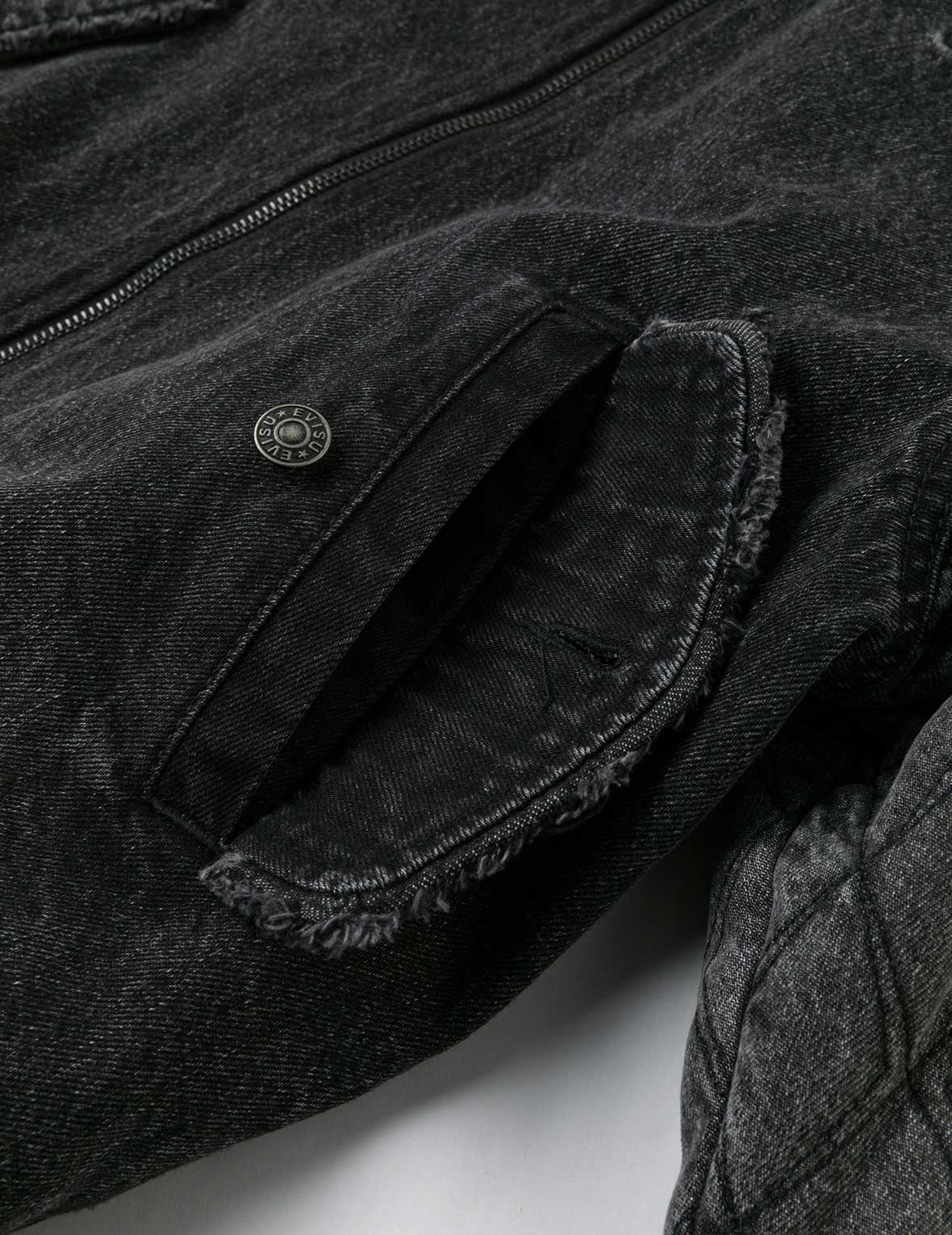 Seagull Embroidery Fashion Fit Hooded Padded Denim Jacket - 11