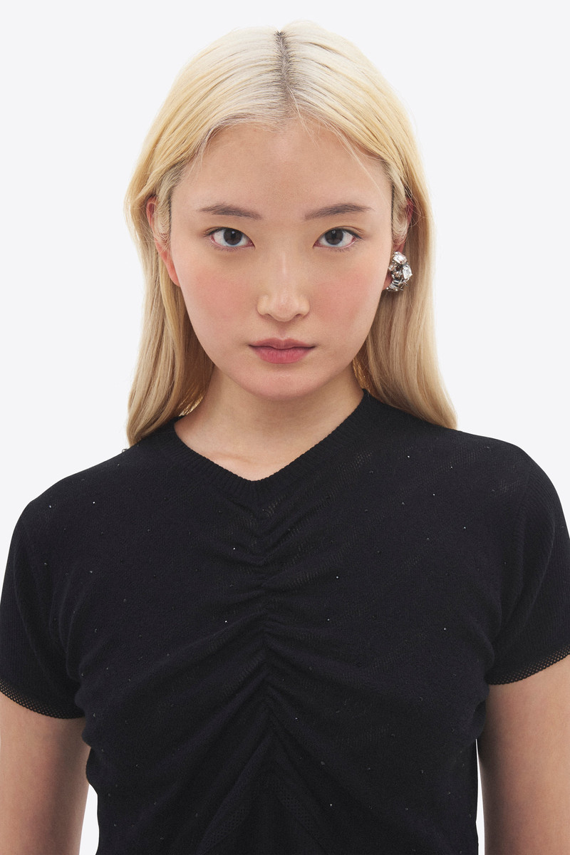 AREA GIRLY RIB KNIT SHORT SLEEVE TOP outlook