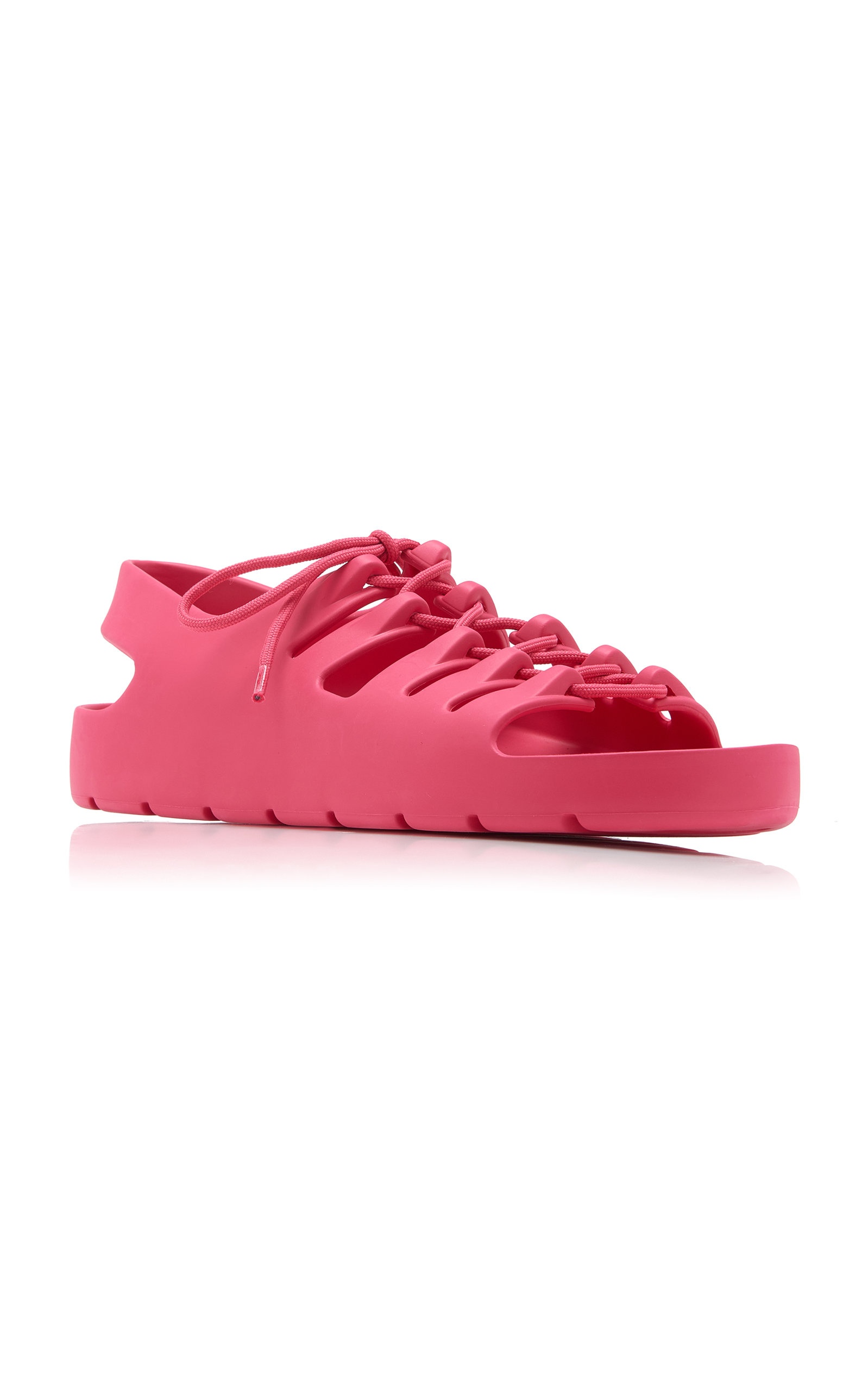 Jelly Lace-Up Rubber Sandals pink - 5