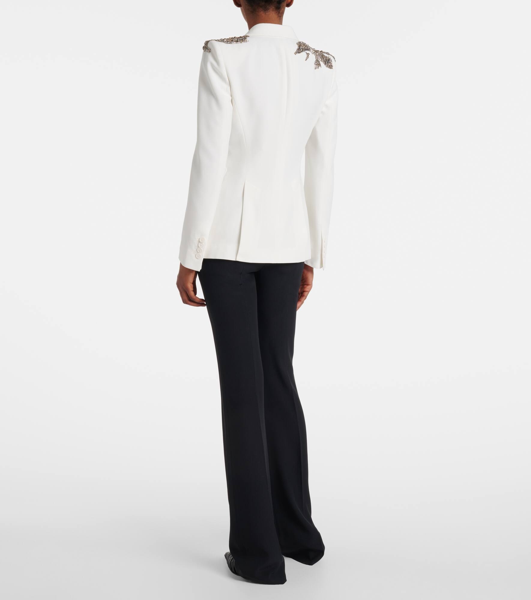 Embroidered single-breasted blazer - 3