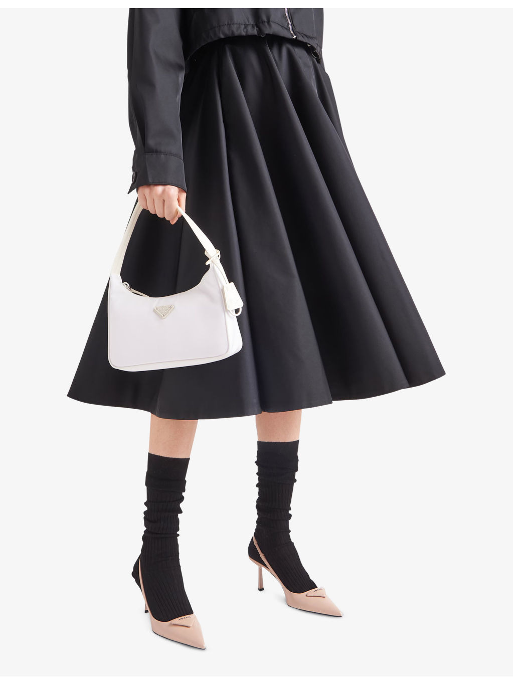Logo-plaque slingback heeled leather pumps - 2