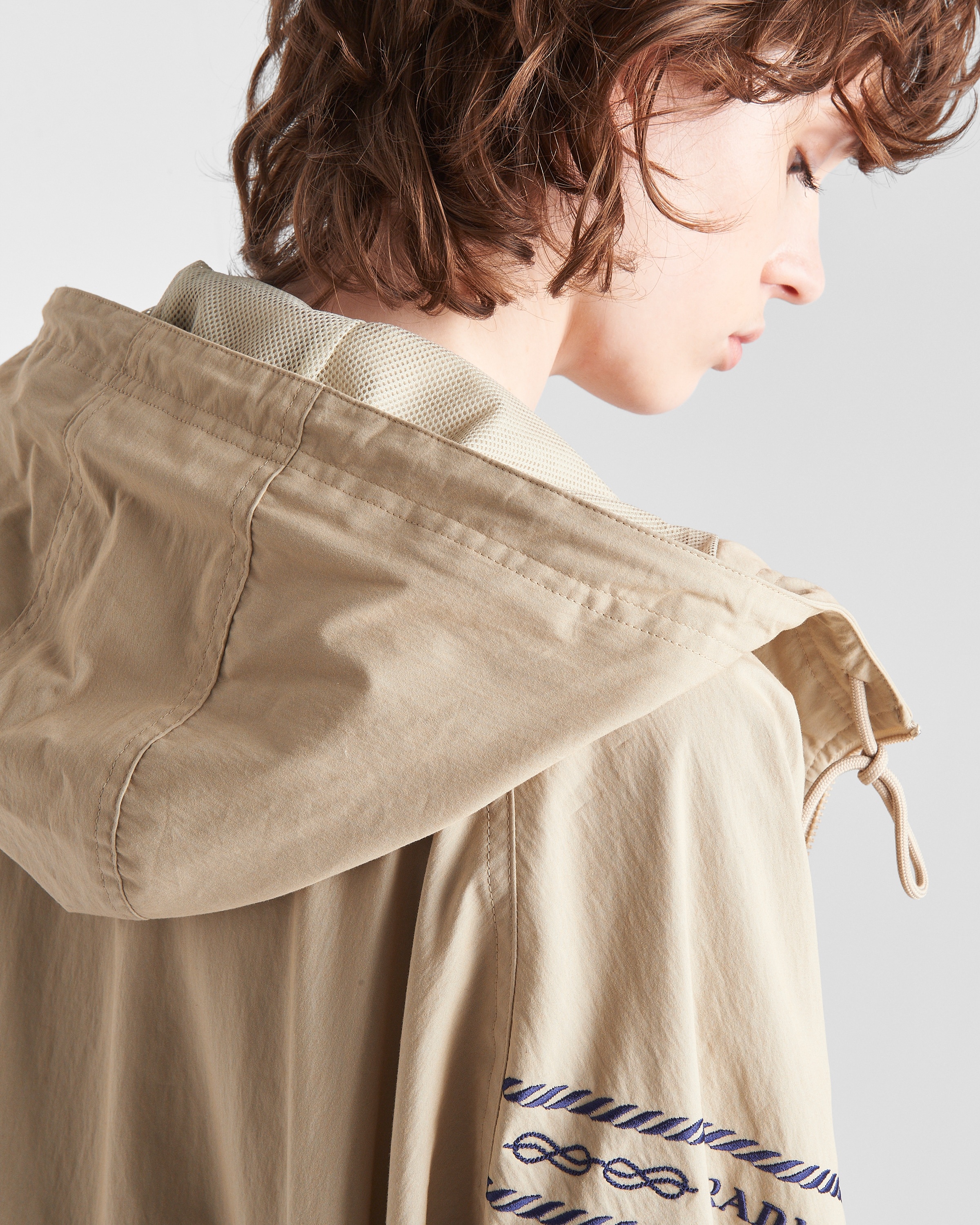 Embroidered technical fabric hoodie - 4