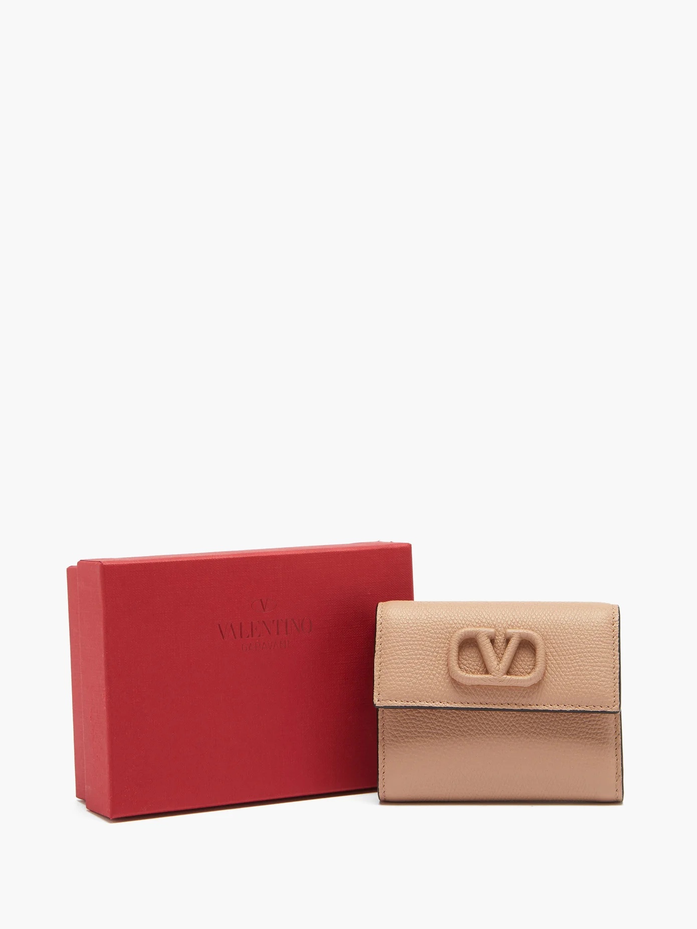 V-sling grained-leather wallet - 4