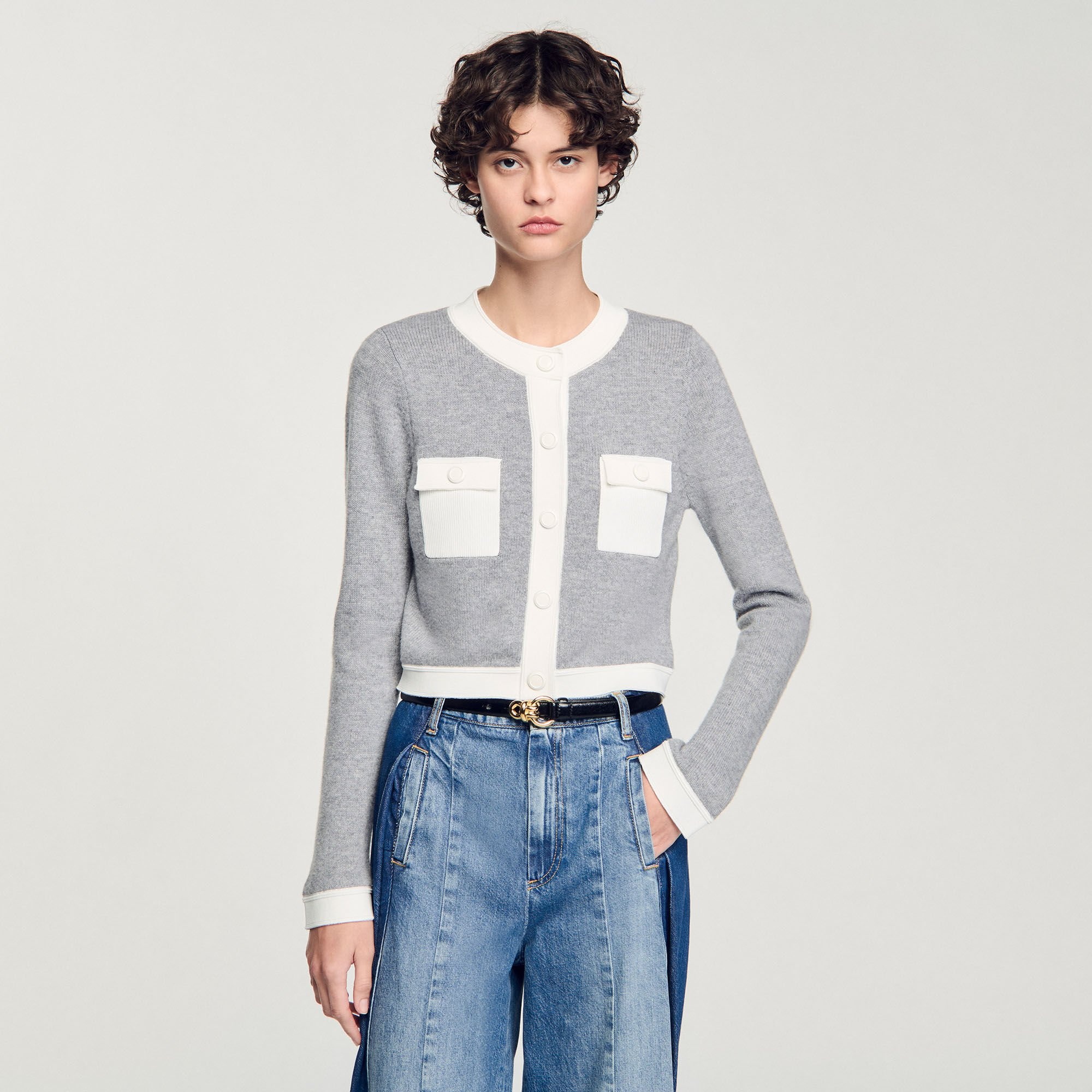 TWO-TONE CARDIGAN - 4