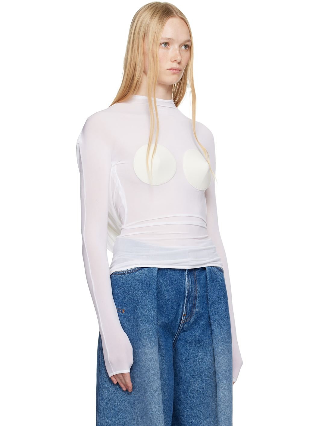 White 'The Backless Conical' Top - 2
