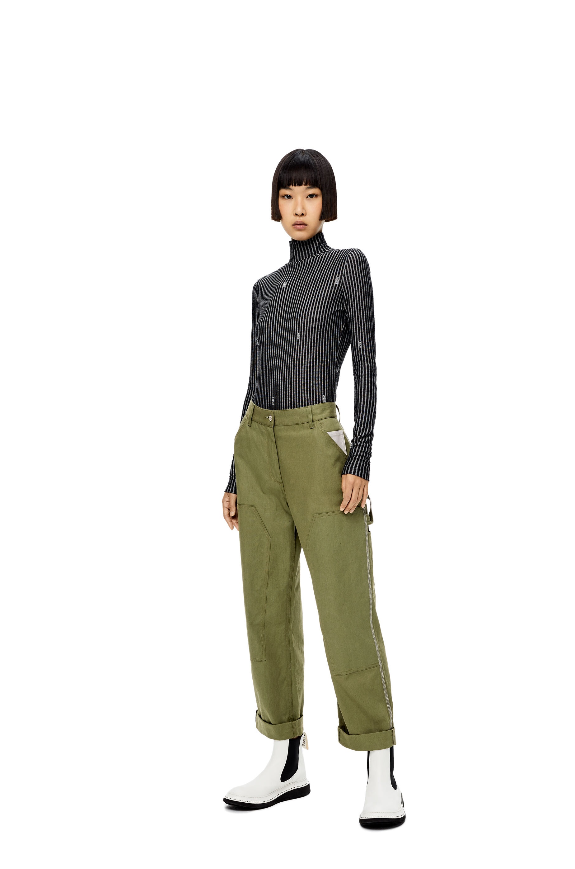 Utilitarian trousers in cotton and linen - 2