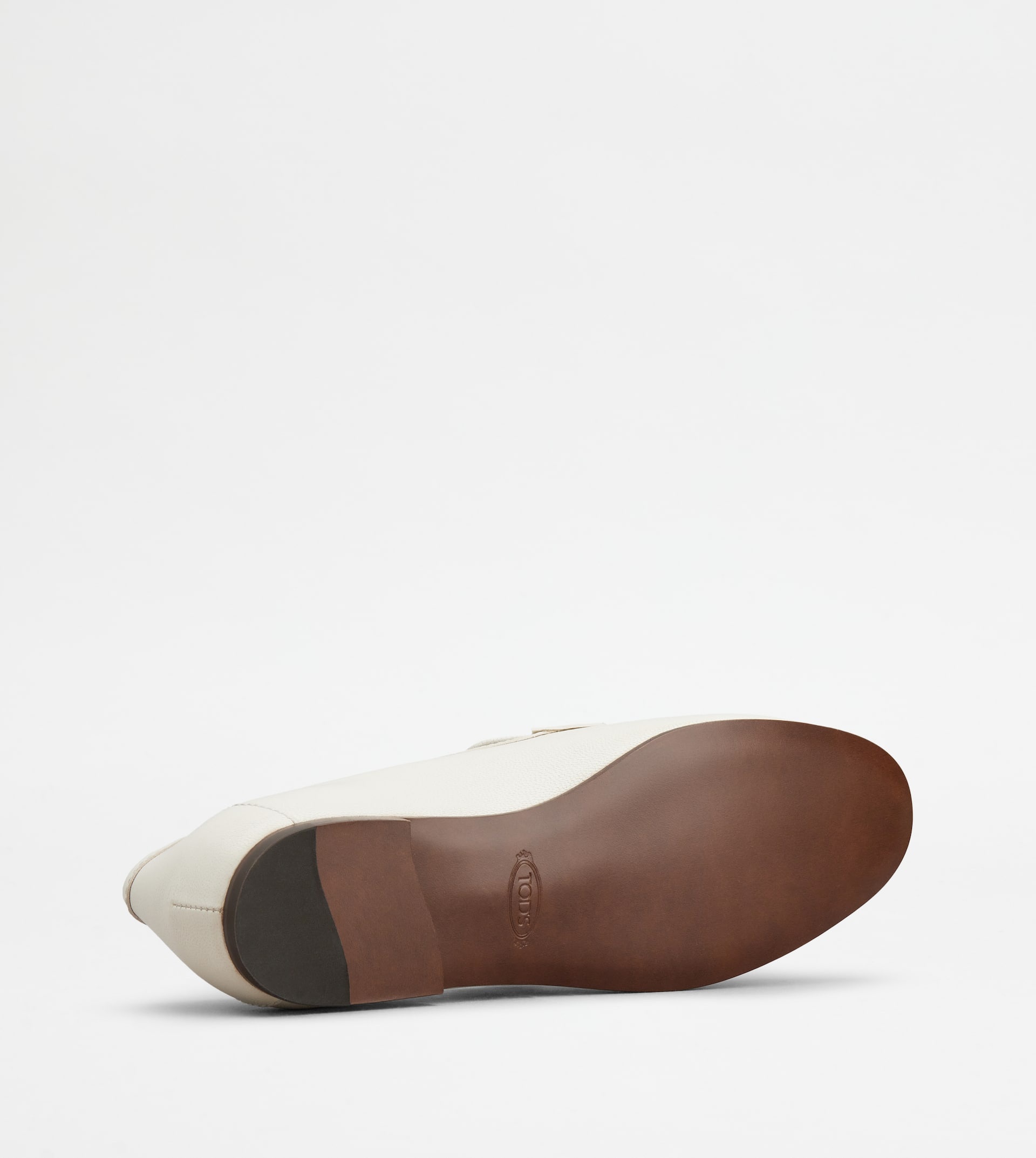 LOAFERS IN LEATHER - OFF WHITE - 5