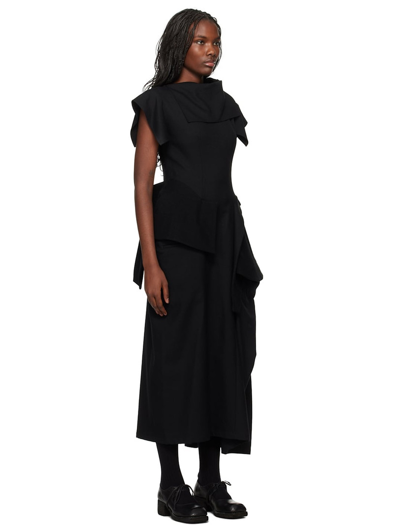Yohji Yamamoto Black Asymmetry Sleeveless Dress outlook