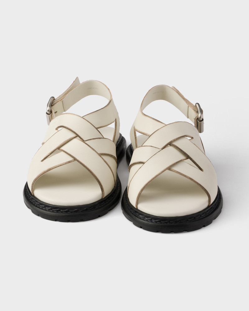 Antiqued leather sandals 7
