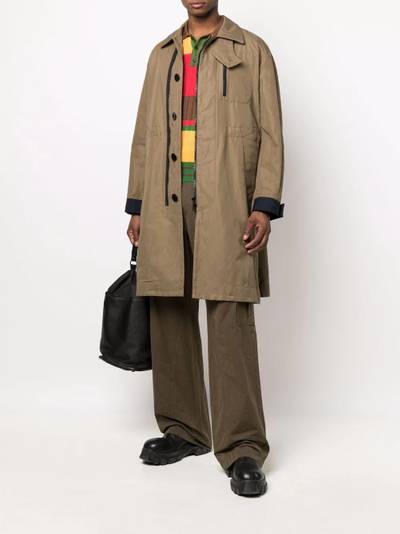 sacai long-sleeve trench coat outlook