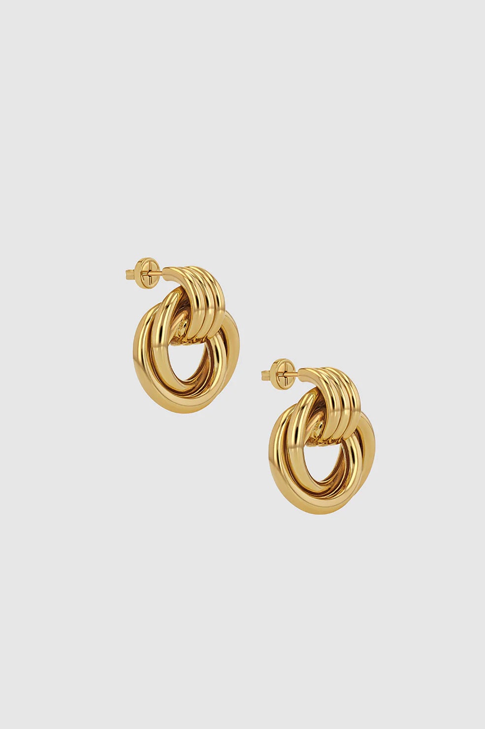 Triple Knot Earrings - Gold - 3