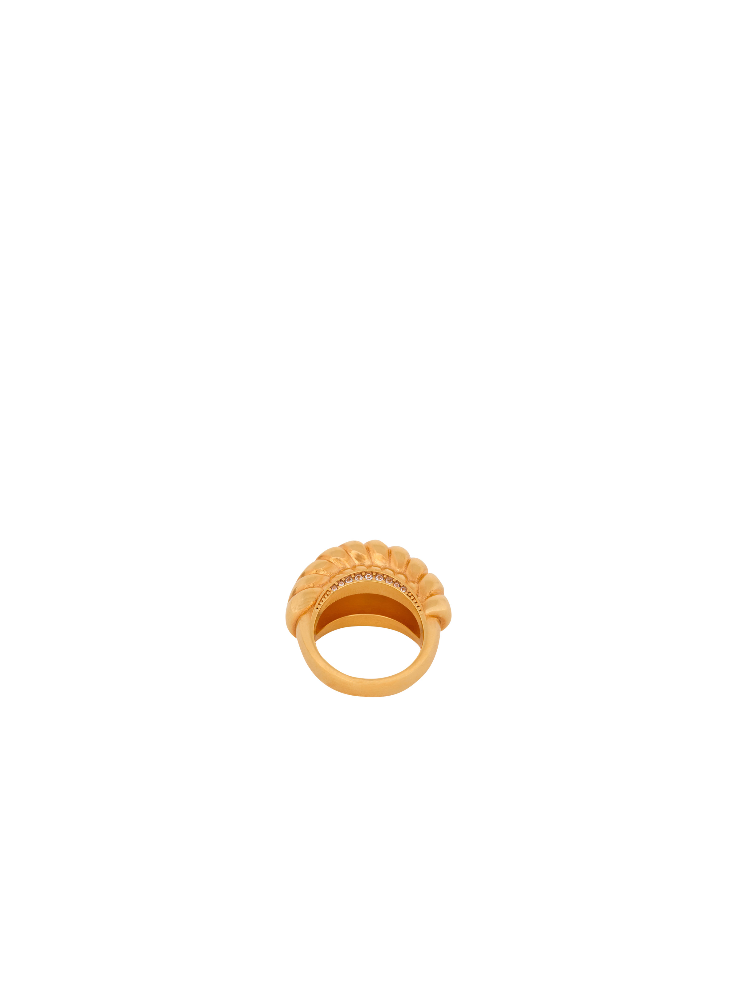 Snail ring in brass and crystals - 4