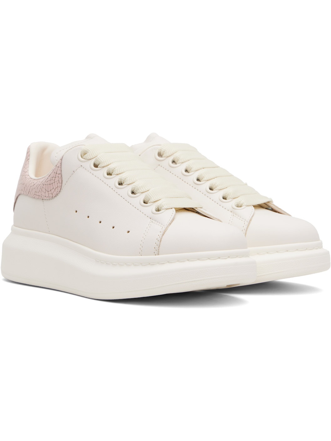 Off-White & Pink Oversized Sneakers - 4