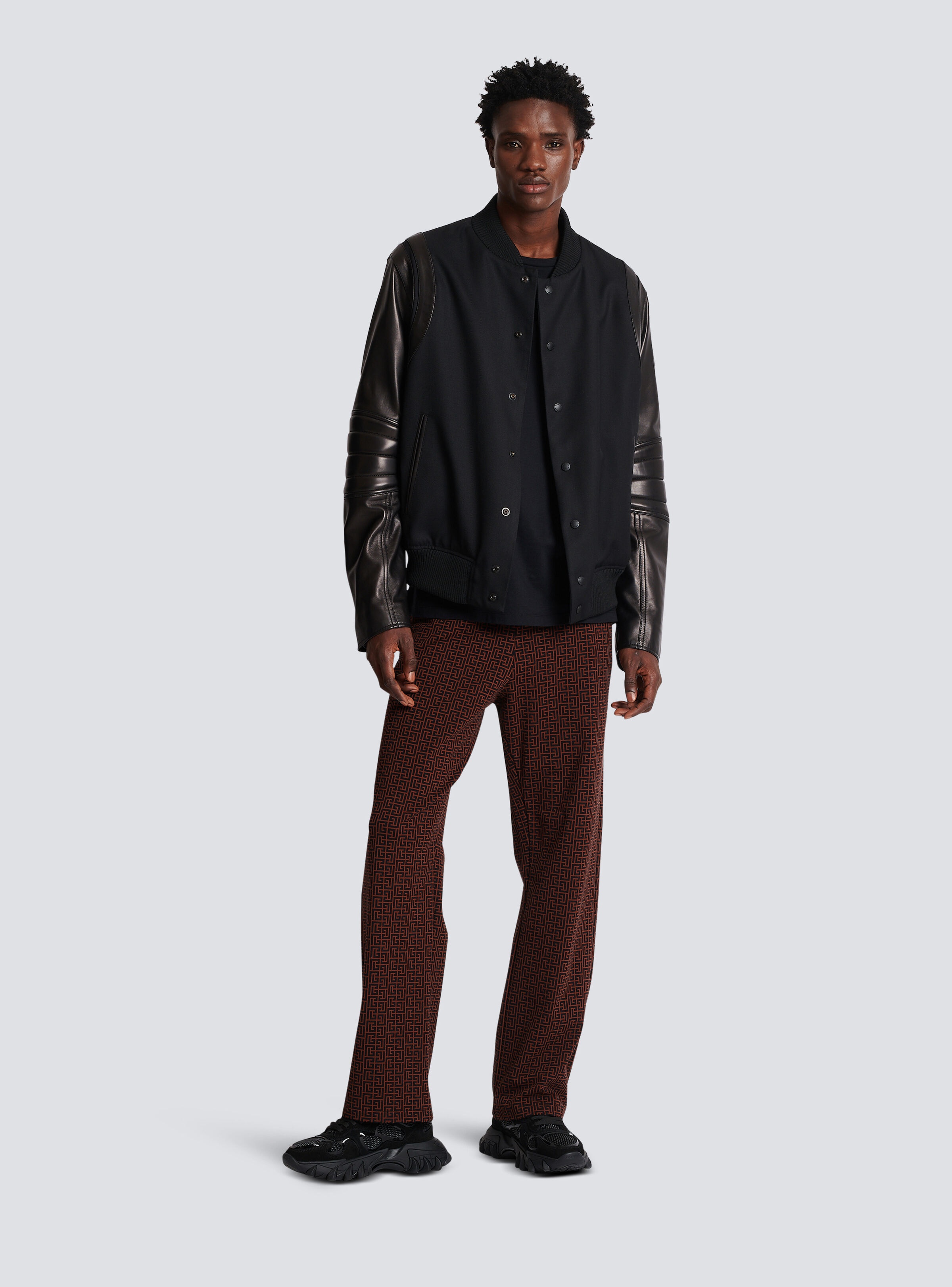 Wool and leather varsity jacket - 2