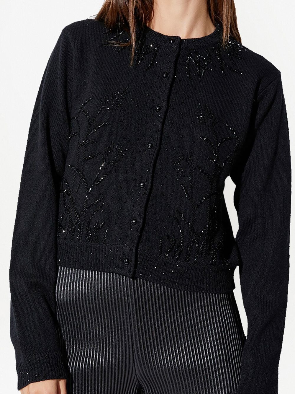 embroidered button-down cardigan - 5
