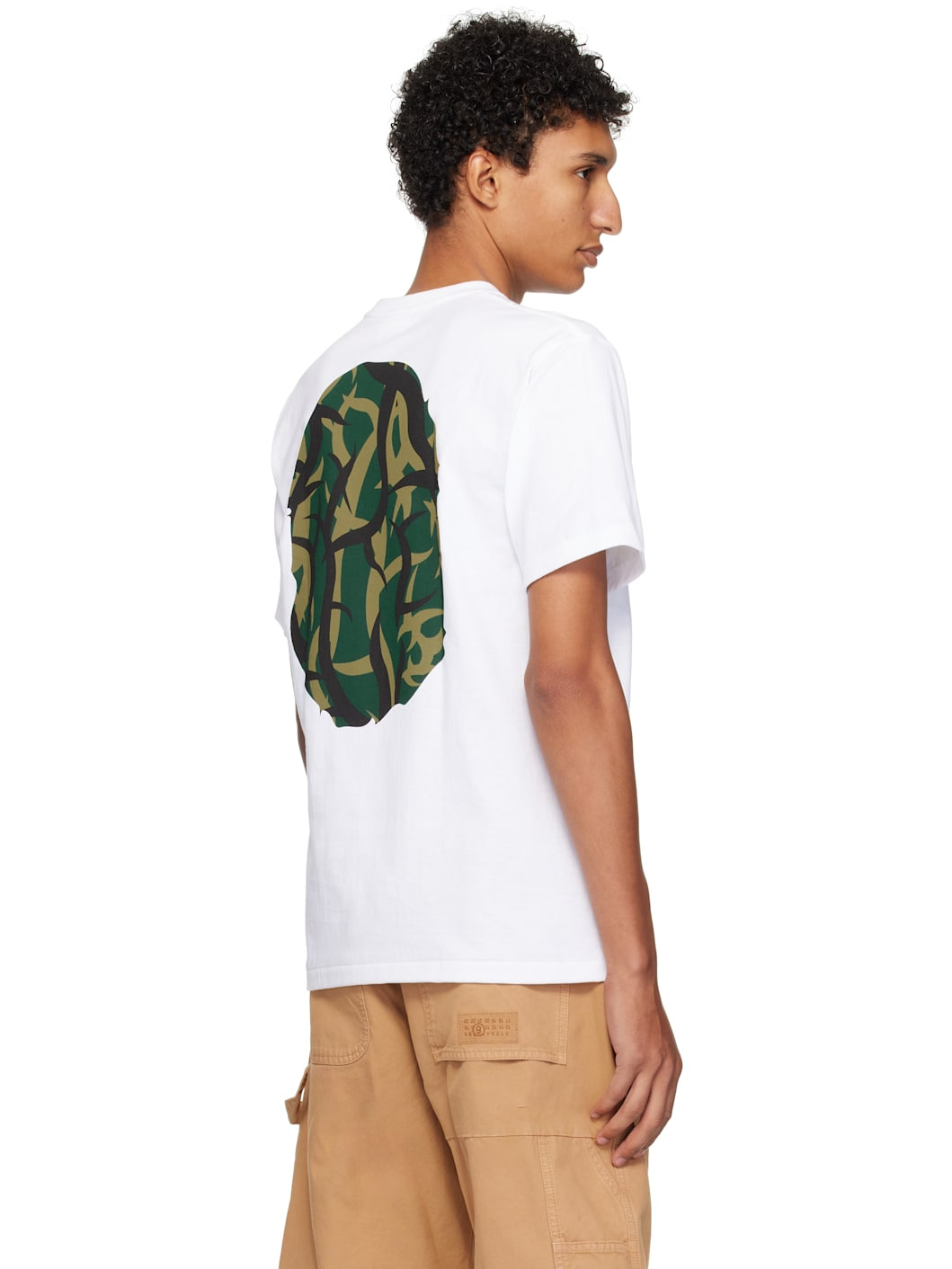 White Trial Camo Big Ape Head T-shirt - 3