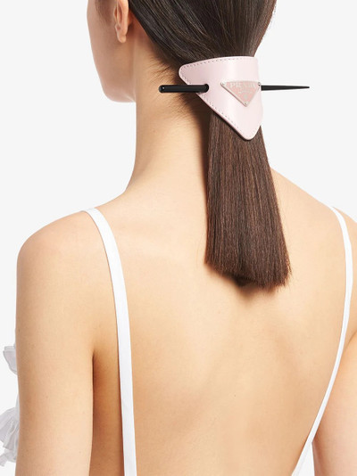 Prada triangle logo hair clip outlook