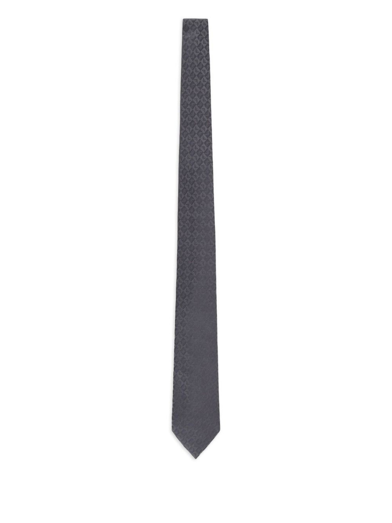 logo-jacquard silk tie 1