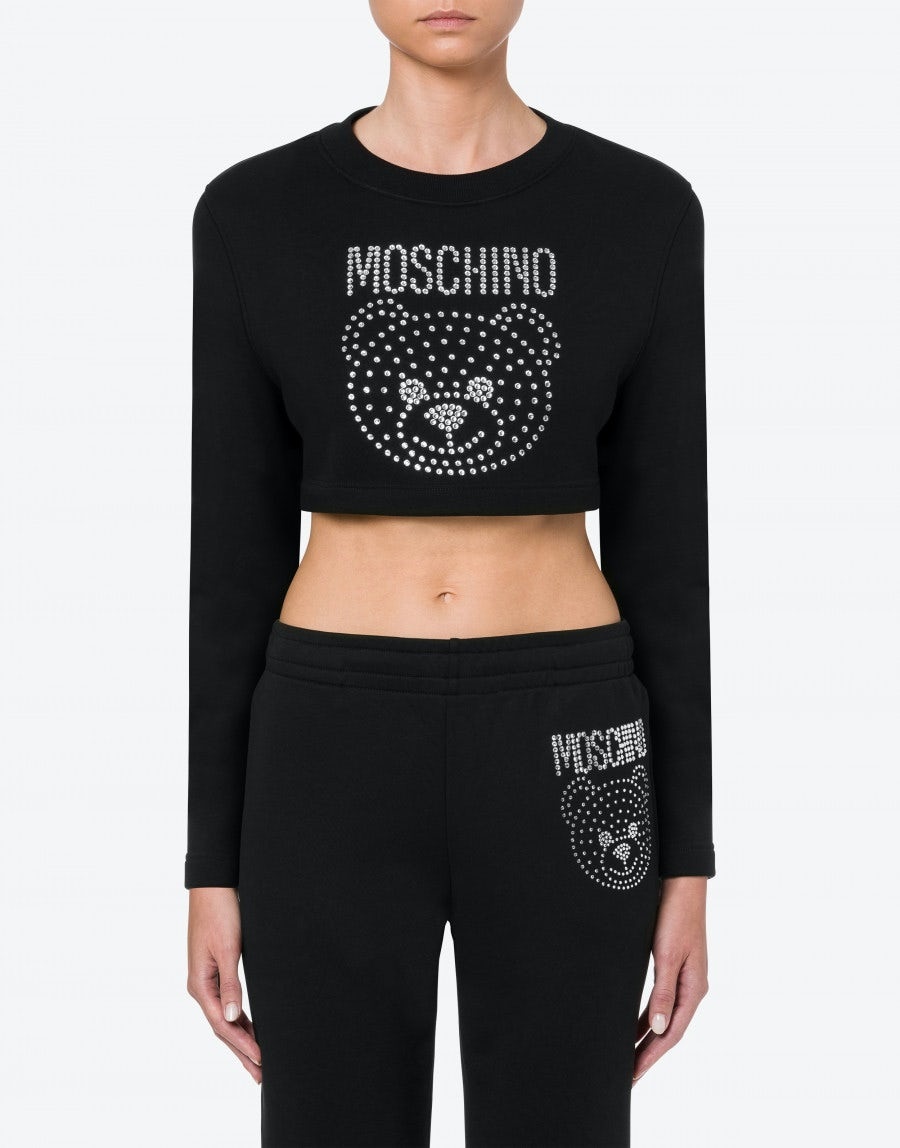 CRYSTAL TEDDY CROPPED SWEATSHIRT - 2