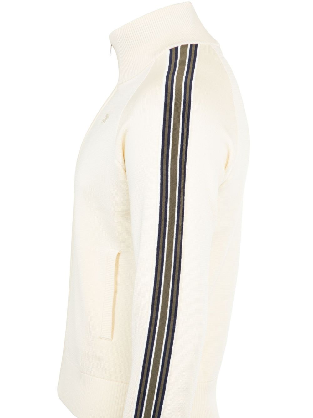 stripe-detail zip-up sweatshirt - 3