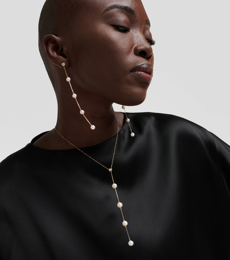 MATEO 14kt gold necklace with diamonds and pearls outlook