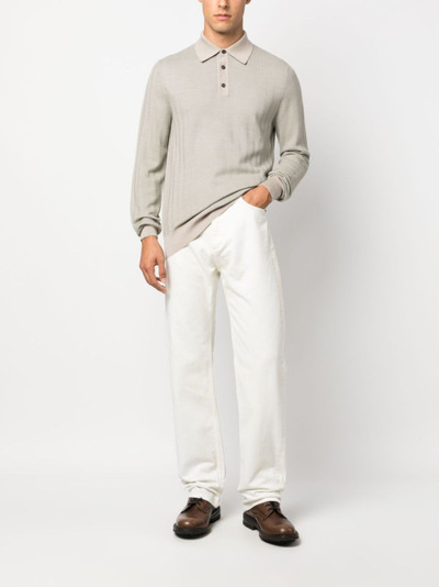 Brioni long-sleeve wool polo shirt outlook