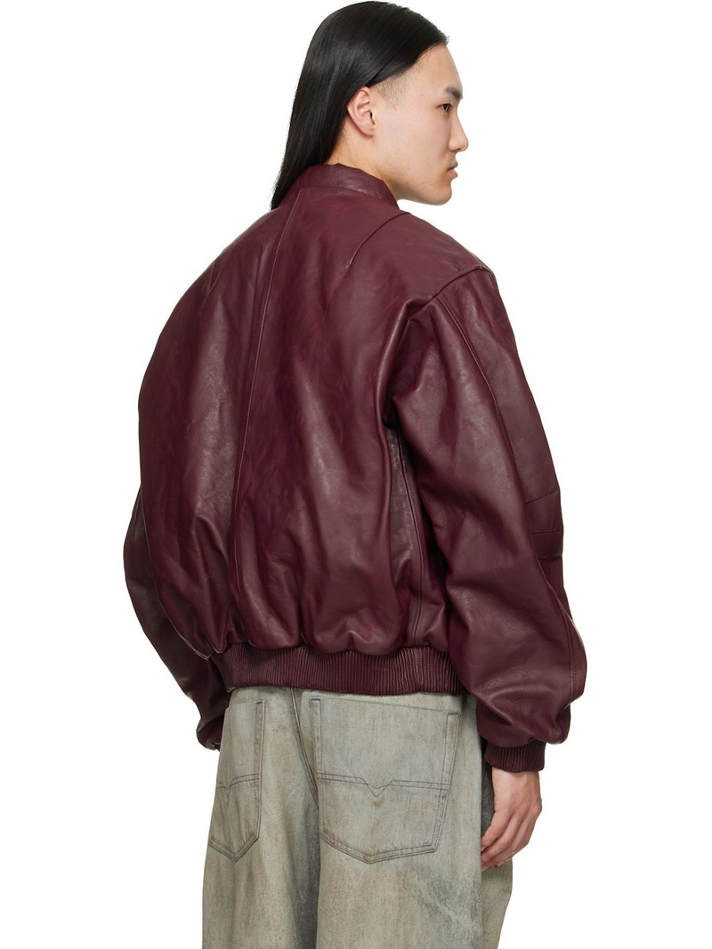 Red Leather Bomber Jacket 3