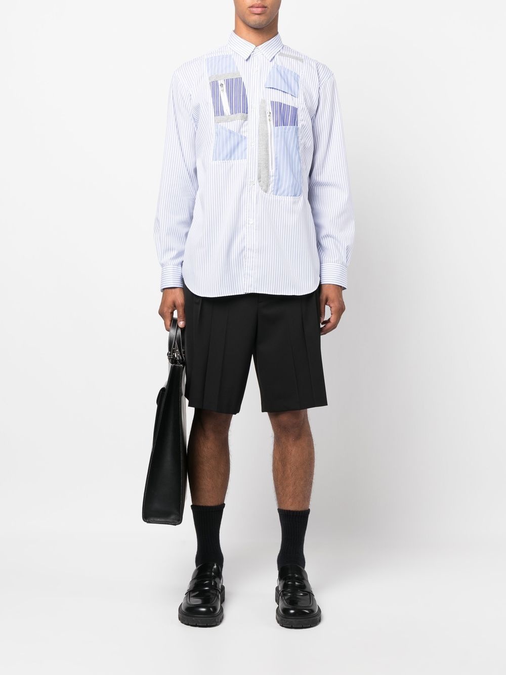 PATCHWORK-PANEL BUTTON-UP SHIRT - 5