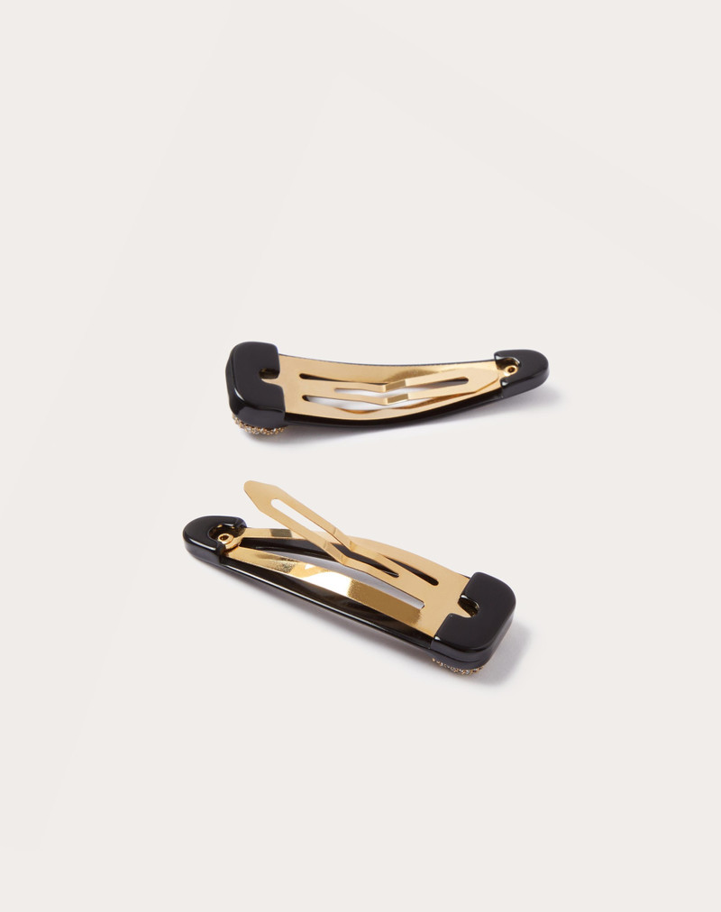 VLOGO SIGNATURE METAL AND RESIN HAIR CLIPS WITH SWAROVSKI® CRYSTALS 3