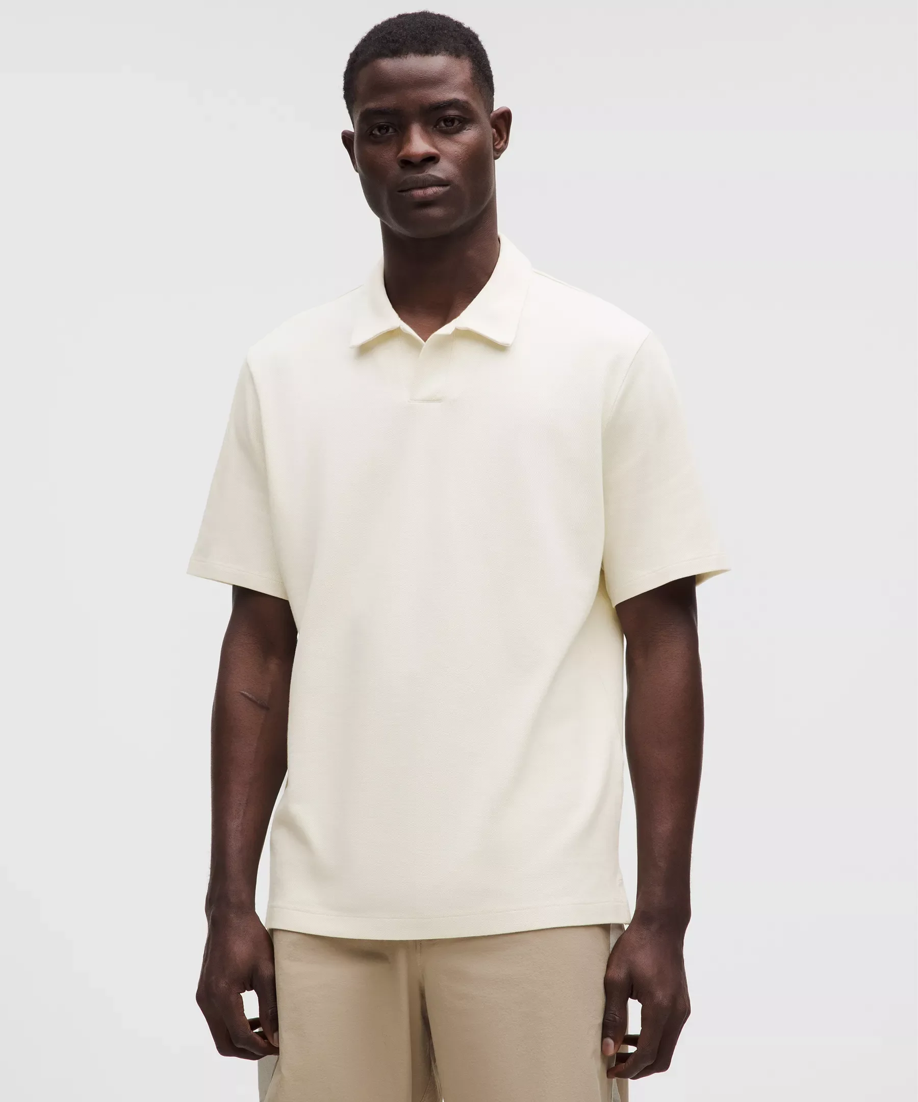Pique Performance Johnny-Collar Short-Sleeve Shirt - 1