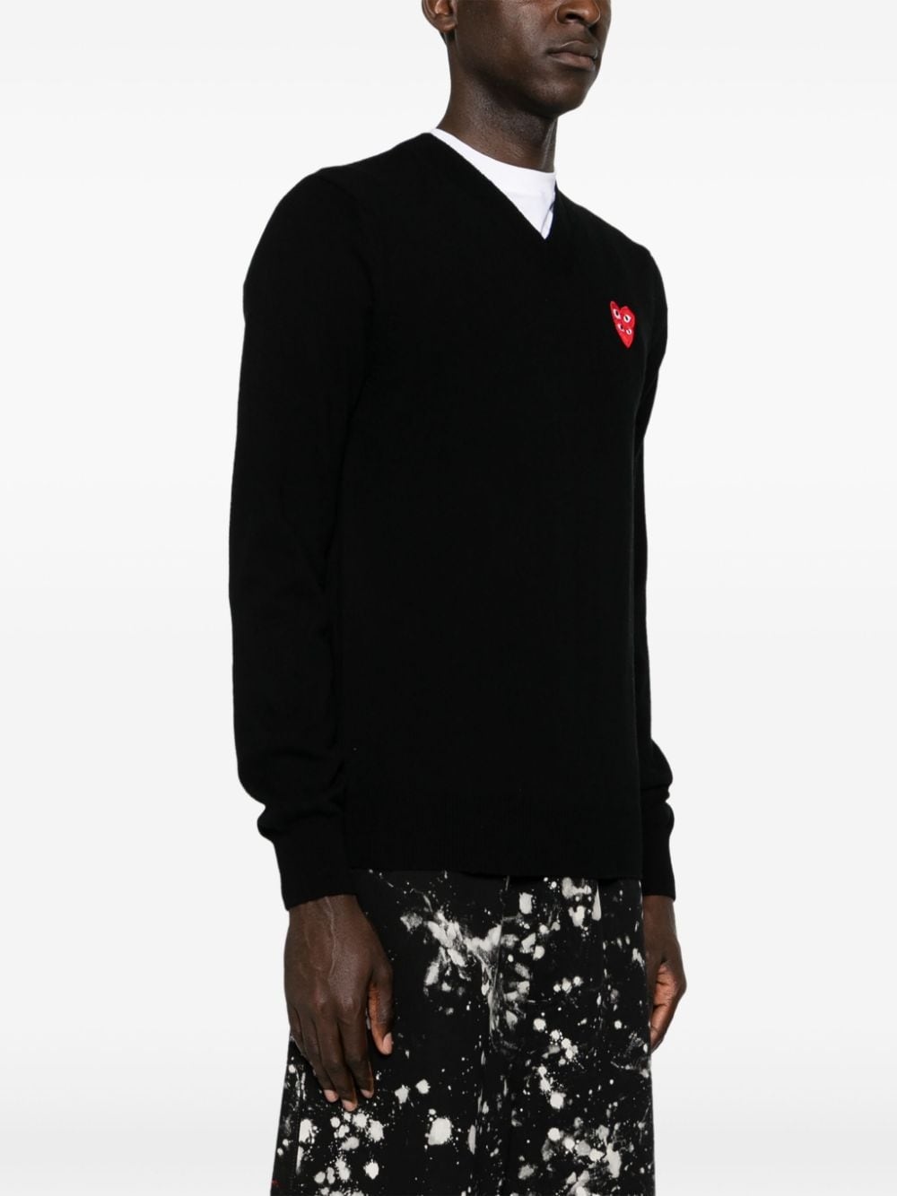 heart-patch wool jumper - 4