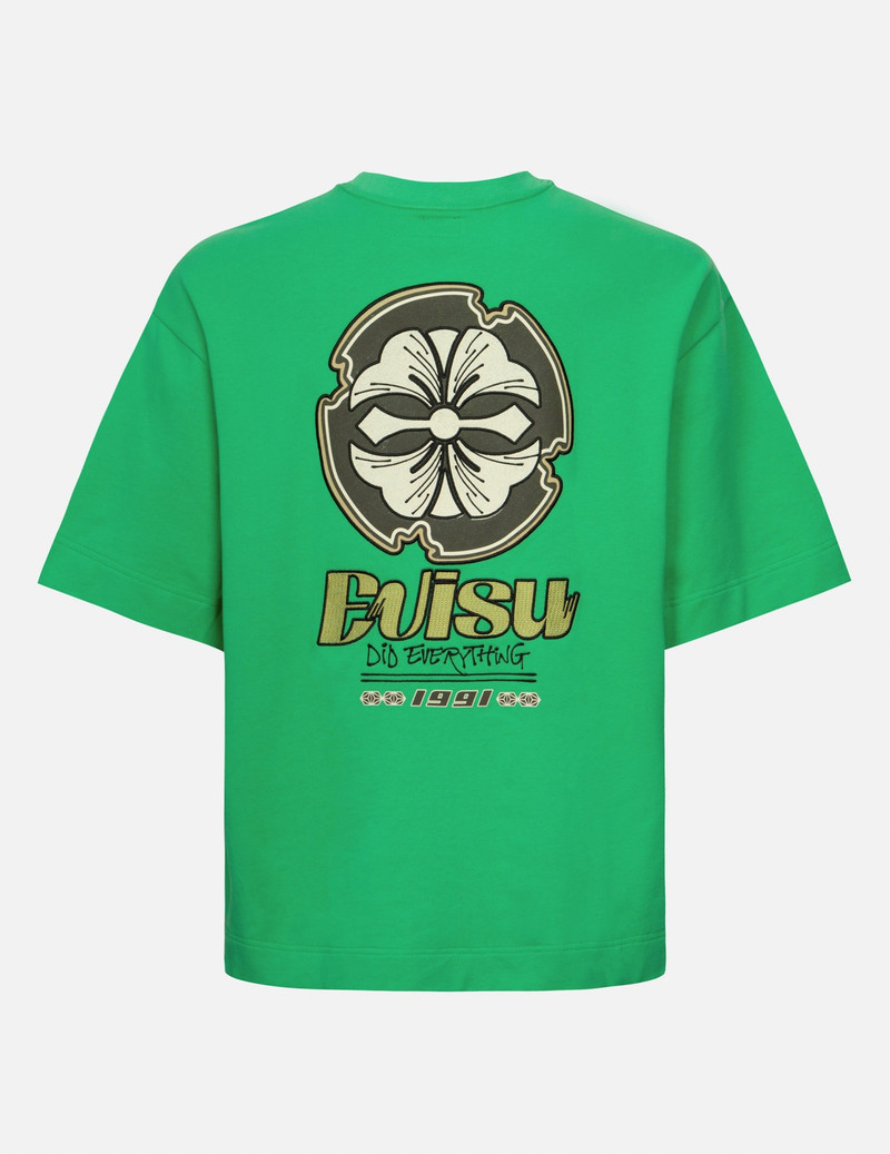 HANAFUDA KAMON AND LOGO PRINT OVERSIZED SHORT-SLEEVE SWEATSHIRT 2