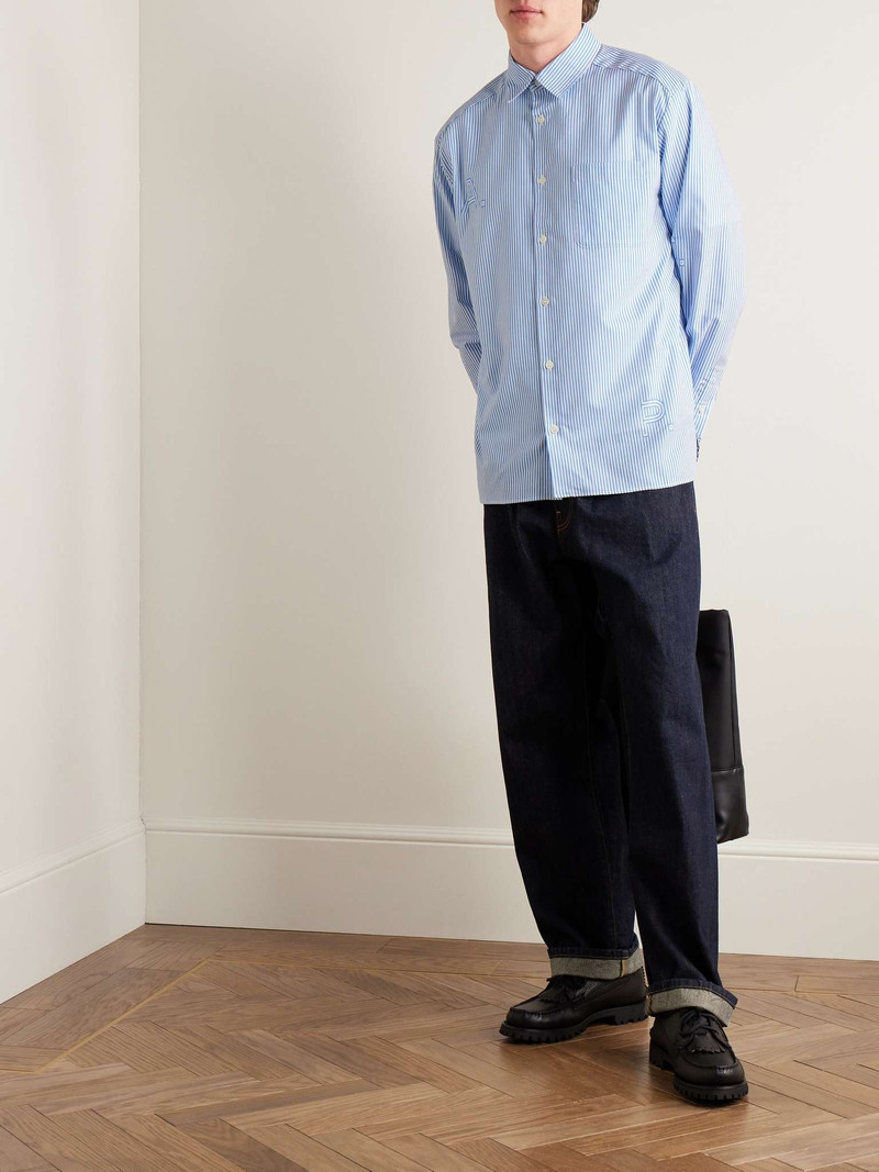 A.P.C. Logo-Print Striped Cotton Shirt outlook