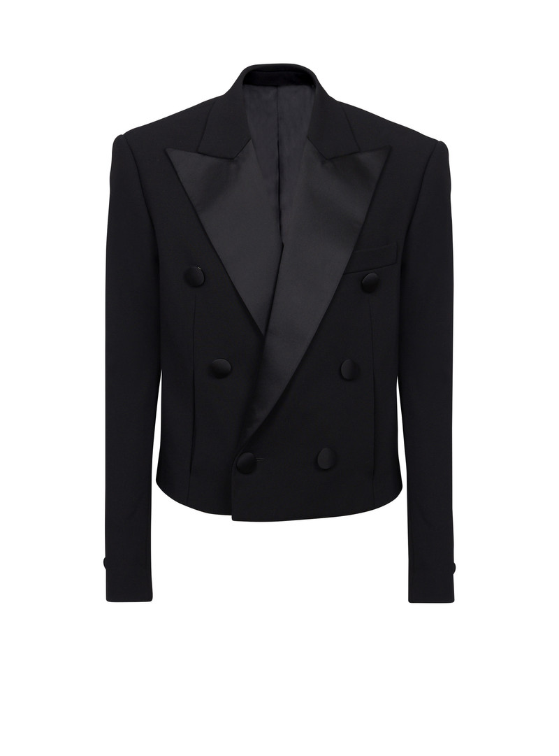 Cropped double crepe jacket 1