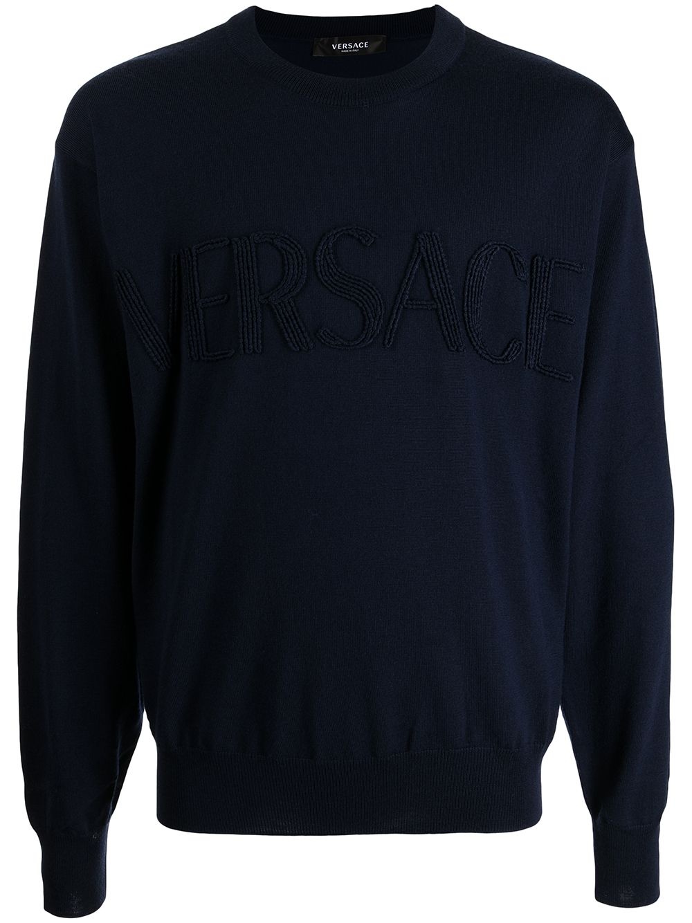 logo-embroidered crew-neck jumper - 1