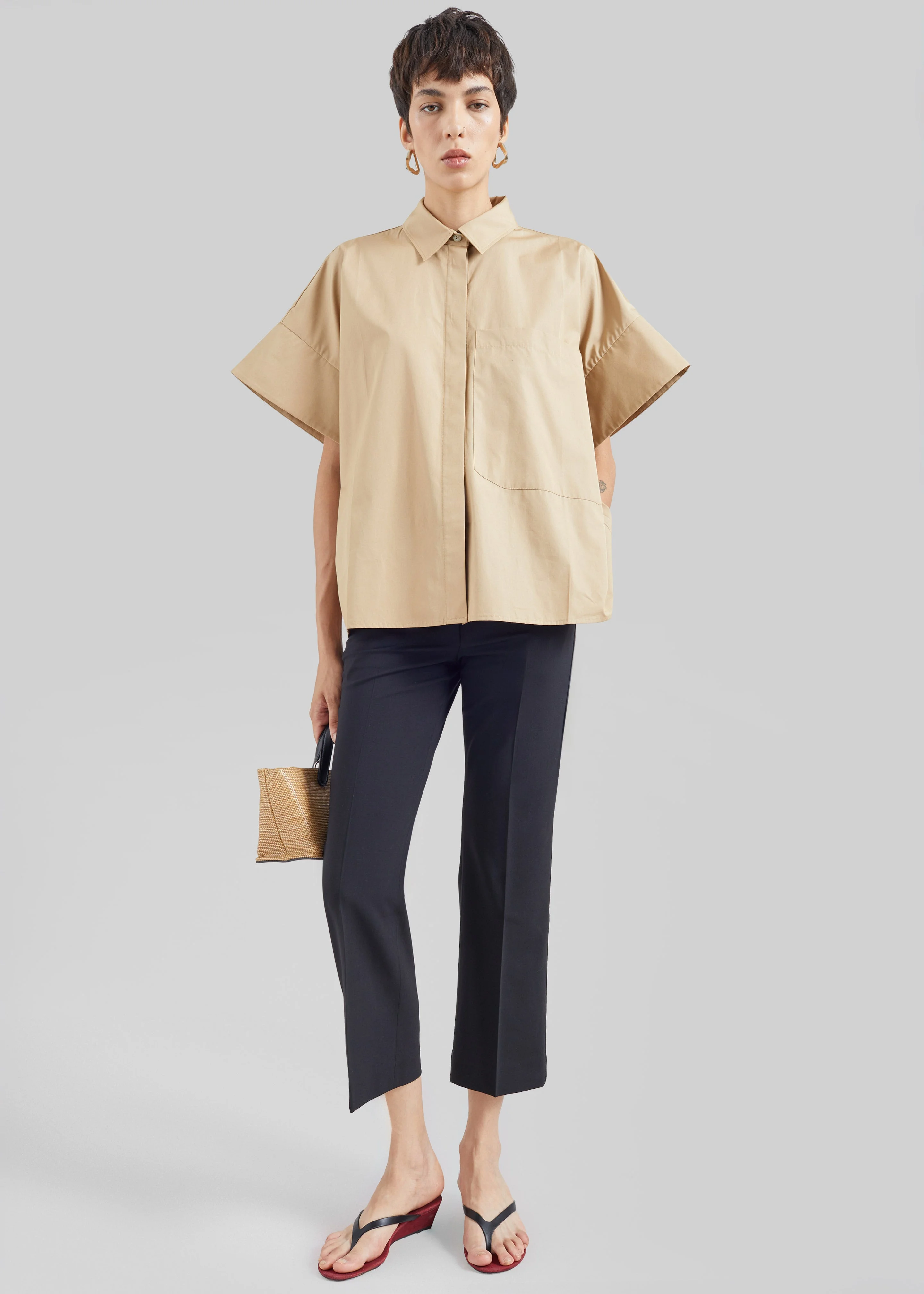 CO Boxy Short Sleeve Shirt - Camel - 1