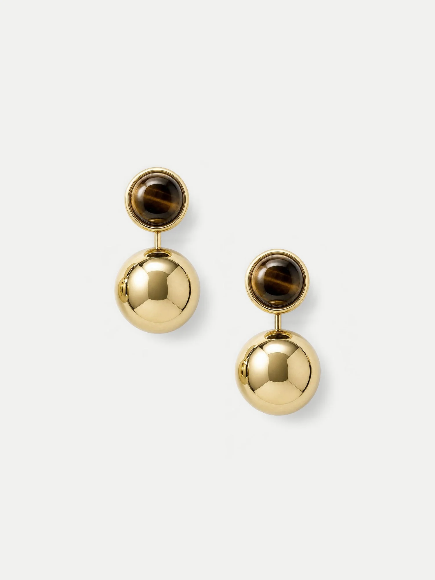 TIGER'S EYE DROP EARRING - 1