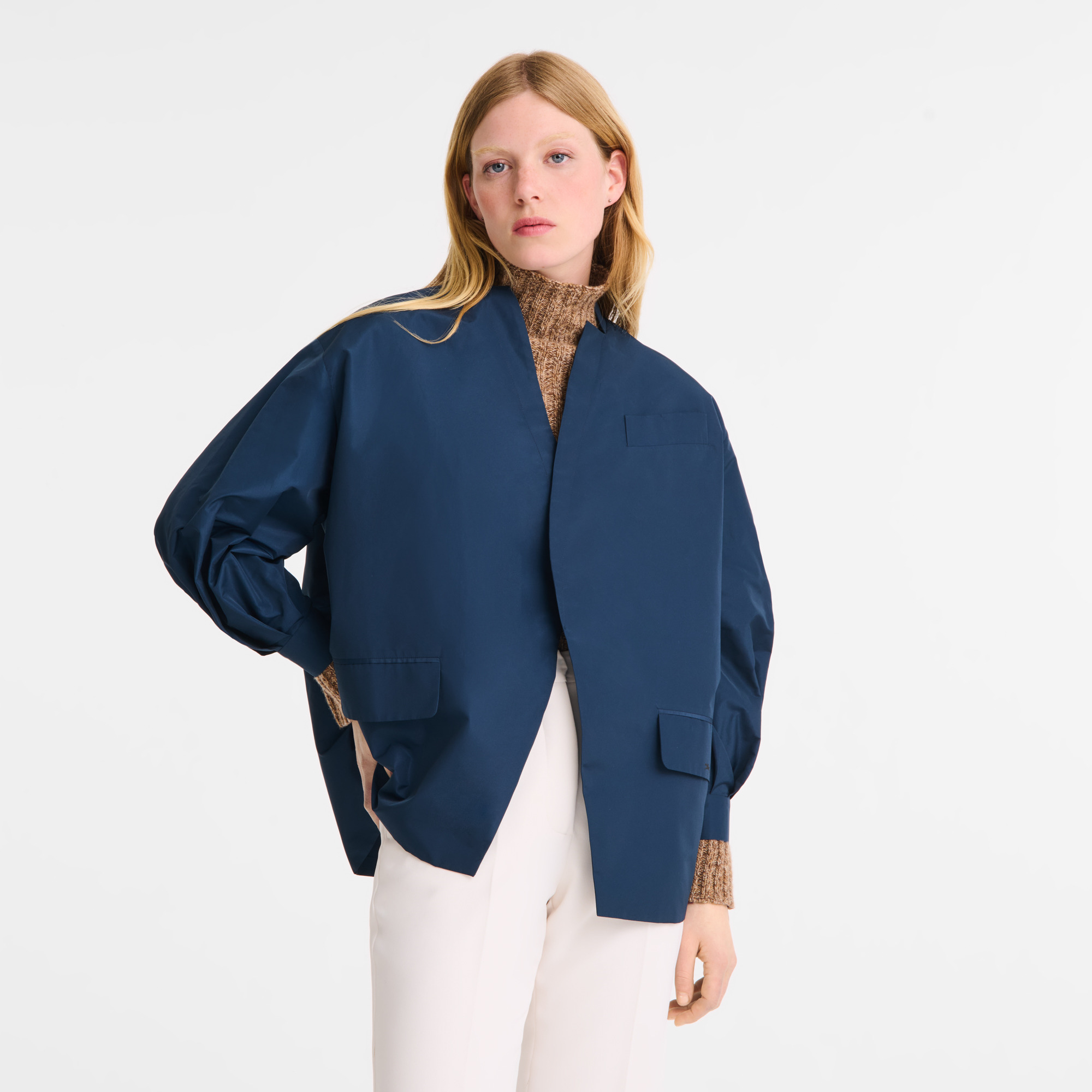 Kimono jacket Navy - Technical taffeta - 4