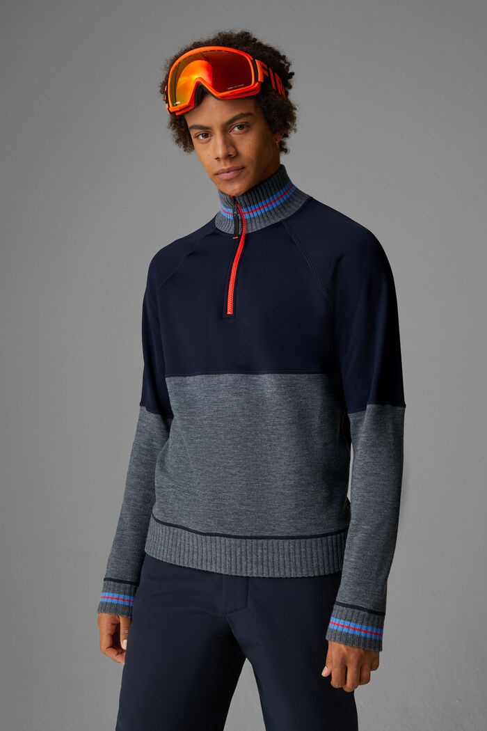 Hugh Half-zipper pullover in Navy blue/Gray - 2