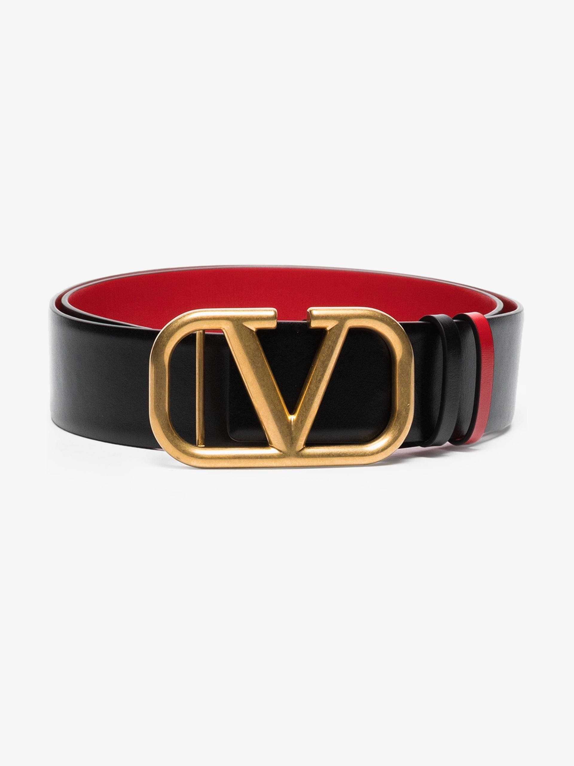 black VLogo Signature reversible leather belt - 1